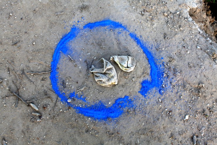 Blue Circle Intervention, Laredo, Texas, 2011